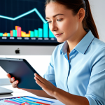 **Prompt 1: Digital Financial Empowerment**
    A focused professional in a modest business casual outfit, confidently interacting with a digital tablet or smartphone. The setting is a brightly lit, modern home office or contemporary workspace, with a blurred background suggesting financial charts and data on other screens. The device screen prominently displays colorful, easy-to-understand financial charts, graphs, and a budget overview, symbolizing real-time financial visualization and control. Professional photography, studio lighting, high resolution, sharp focus, perfect anatomy, correct proportions, natural pose, well-formed hands, proper finger count, natural body proportions, safe for work, appropriate content, fully clothed, professional.