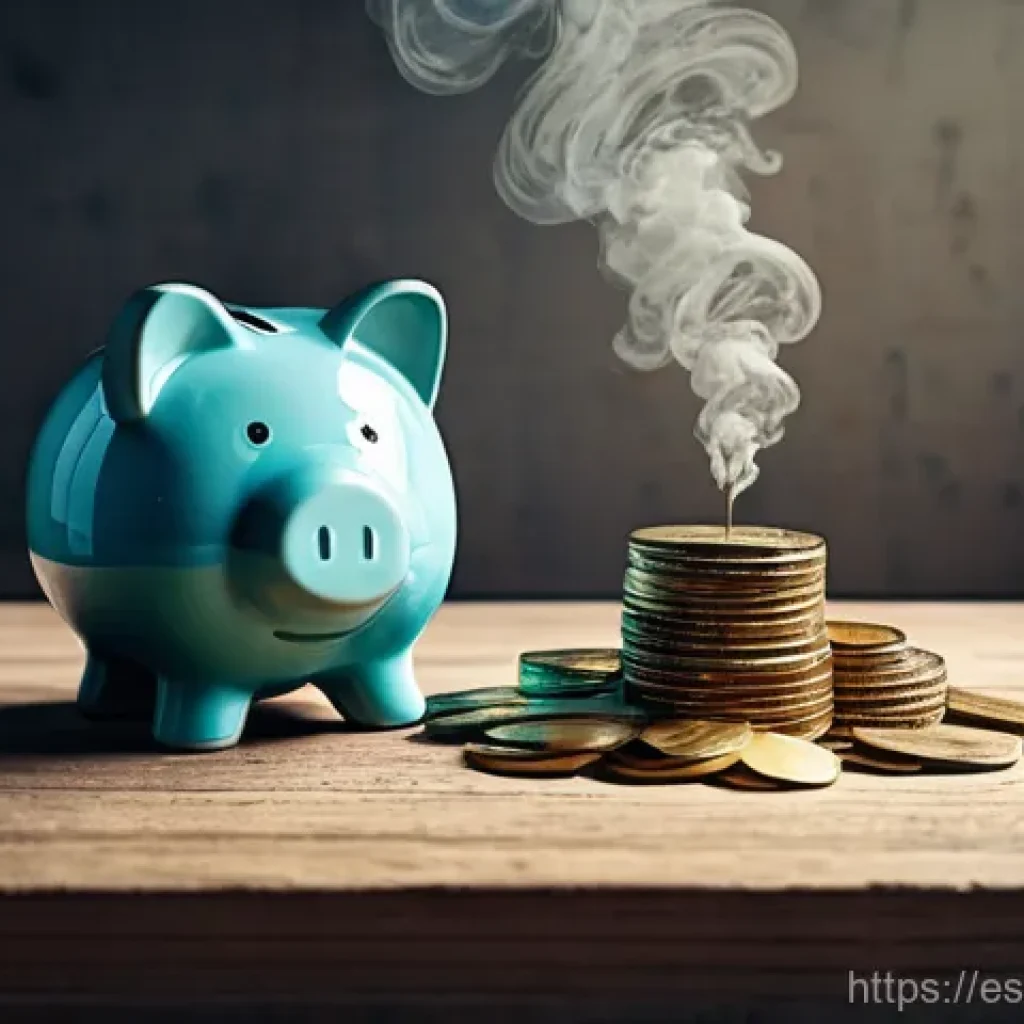 비상 재무계획을 위한 투자 포트폴리오 - **Prompt Title: The Erosion of Stagnant Savings**
**Image Prompt:** A digital illustration depic...
