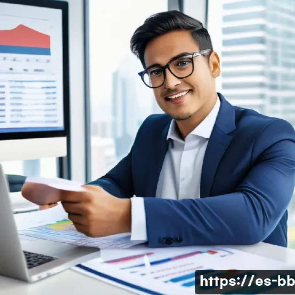 비상 재무계획의 투자 원칙 - A professional Latin American financial advisor sitting at a modern desk in a bright office, surroun...